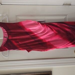 PREMIER AMOUR BRAND WOMENS PLUS BEAUTIFUL RED DRAPE NECK EVENING DRESS SIZE 16
